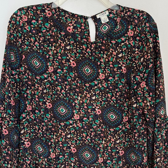J. Crew women’s geometric Multicolor Floral peplum top Blouse size small EUC - Picture 3 of 12